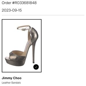 Jimmy Choo Metallic Pewter Ankle-Strap Platform Sandals